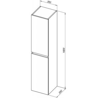 Пенал Aquanet Вега 2.0 343972 35 см маренго