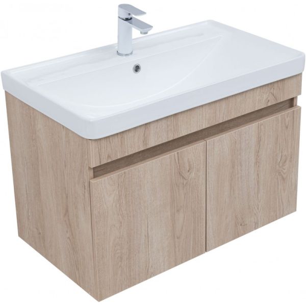 Тумба под раковину Aquanet Оптима 344805 80 см дуб светлый