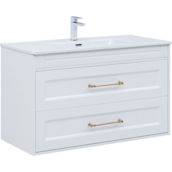 Тумба под раковину Aquanet Бостон New 347183 100 см белый сатин