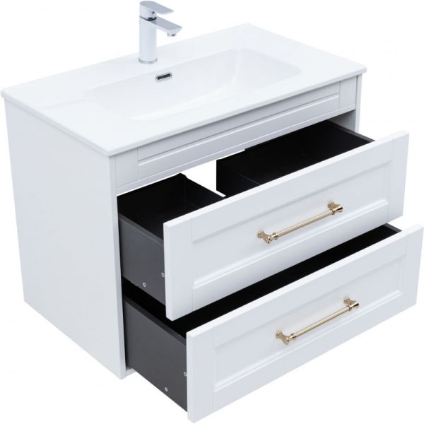 Тумба под раковину Aquanet Бостон New 347182 80 см белый сатин