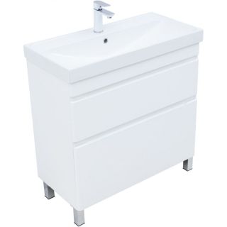 Тумба под раковину Aquanet Слим 346044 80 см белый сатин