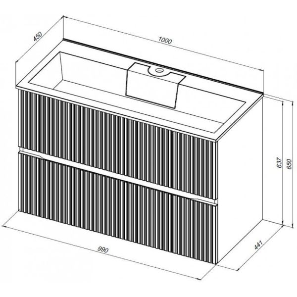 Тумба под раковину Aquanet Джейн 313288 100 см белый матовый