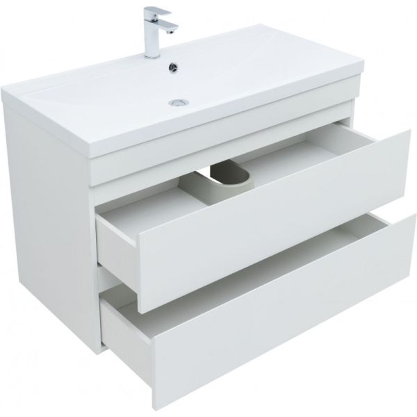 Тумба под раковину Aquanet Нота New 335420 100 см белый глянец