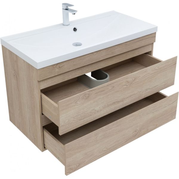Тумба под раковину Aquanet Нота New 334200 100 см дуб светлый