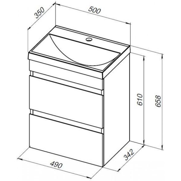 Тумба под раковину Aquanet Нота New 334190 50 см дуб веллингтон табак