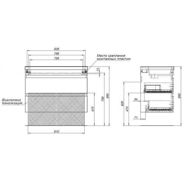 Тумба под раковину Aquanet Нота New 335419 90 см белый глянец