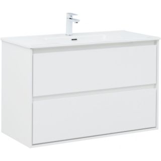 Тумба под раковину Aquanet Милан 336370 100 см белый глянец