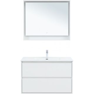 Тумба под раковину Aquanet Милан 336370 100 см белый глянец