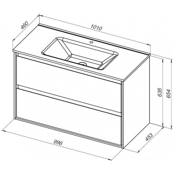 Тумба под раковину Aquanet Милан 336370 100 см белый глянец