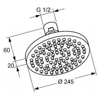 Верхний душ Kludi A-QA 66511N2-00 24 см оружейная сталь