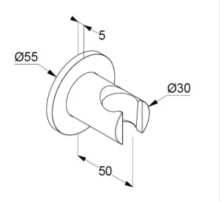 Держатель душевой лейки Kludi A-QA 65557N2-00 сталь оружейная брашированная