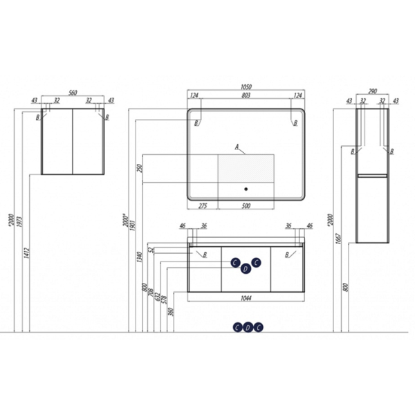 Шкаф Акватон Шерилл белый 1A206503SH010