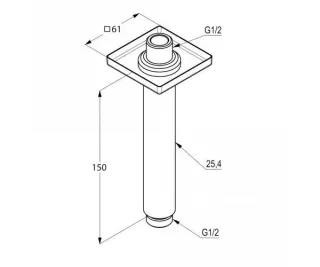 Кронштейн для верхнего душа Kludi A-QA 66535N1-00 15 см брашированная бронза
