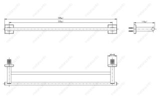 Полотенцедержатель двойной Melana MLN-862002 сатин