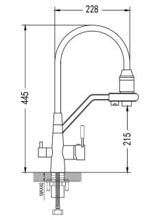 Смеситель для кухни Shevanik S968G с подключением фильтра золото