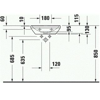 Раковина Duravit D-Neo 0738450041 белая 45 см