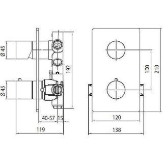 Встраиваемый смеситель для душа Bossini Z00002.073 с термостатом чёрный матовый