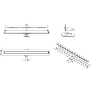 Душевой трап ALMAes Bajo BG90BL 90см чёрный матовый