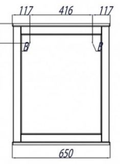 Зеркало Акватон Леон 65см дуб белый 1A187102LBPS0