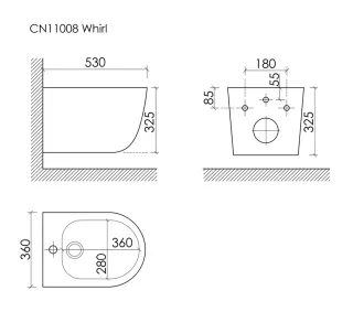 Подвесное биде Ceramicanova Whirl CN11008 белое