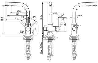 Смеситель для кухни Paulmark Essen Es213011-GM воронёная сталь