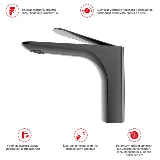 Смеситель для раковины Raglo R21.10.09 графит