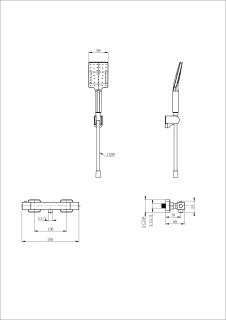 Смеситель для душа Wonzon & Woghand Stay 3 WW-B2062-A-BG с термостатом брашированное золото