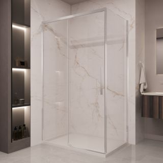 Душевой уголок Vincea Stella VSR-1ST8011CL, 1100*800, хром, стекло прозрачное