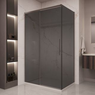 Душевой уголок Vincea Stella VSR-1ST9012CGGM, 1200*900, вороненая сталь, стекло тонированное