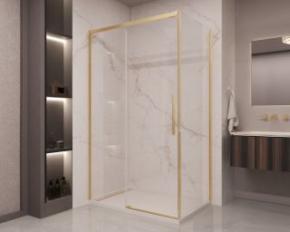 Душевой уголок Vincea Stella VSR-1ST9015CLG, 1500*900, брашированное золото, стекло прозрачное