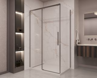 Душевой уголок Vincea Stella VSR-1ST9016CLGM, 1600*900, вороненая сталь, стекло прозрачное