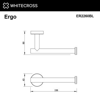 Держатель туалетной бумаги WHITECROSS Ergo ER2260GM оружейная сталь