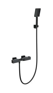 Смеситель для душа Wonzon & Woghand Twist WW-B2025-A-MB с термостатом чёрный матовый