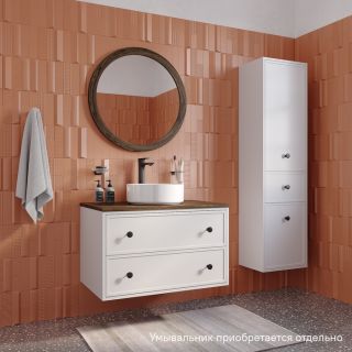 Тумба подвесная IDDIS Torr TOR80WMi95K со столешницей 80см орех макадамия/белый матовый