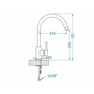 Смеситель для кухни Alveus Elza 1129027 бежевый