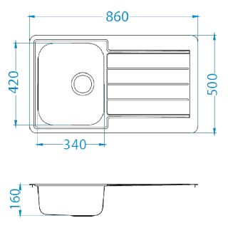 Кухонная мойка Alveus 1065579 Line 20 Lei-90 86x50