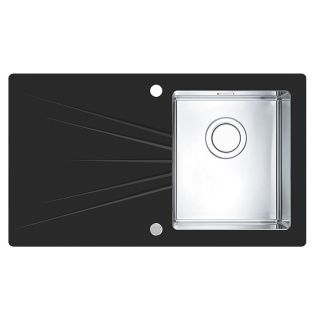 Кухонная мойка Alveus 1123799 Karat Up 10 черная 86x50 правая