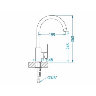 Смеситель для кухни Alveus Santo 1129040 бежевый