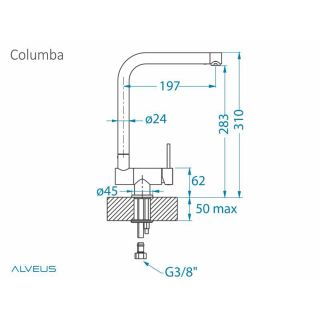 Смеситель для кухни Alveus Columba 1132181 хром