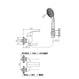 Смеситель для душа Rav Slezak Mississippi MS080.5/2 хром