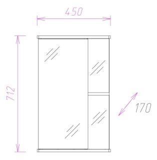 Шкаф-зеркало Onika Карина 204504 45см белый