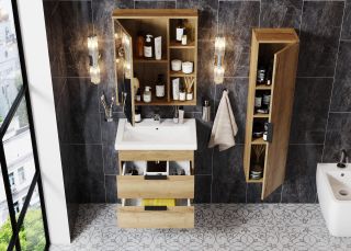 Шкаф-зеркало Onika Легран 205022 50см дуб галифакс