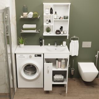 Шкаф-зеркало с подсветкой Onika Карина 205513 правый 55см белый