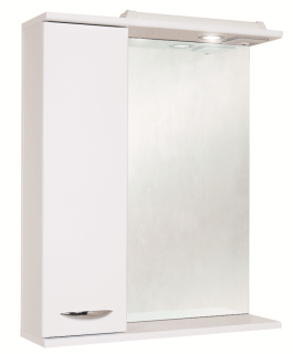 Шкаф-зеркало с подсветкой Onika Ника 206015 левый 60см белый