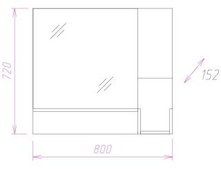 Шкаф-зеркало Onika Санторини 208089 80см дуб белый крафт