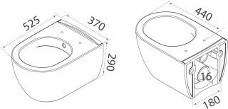 Подвесной унитаз Boheme Bianca с функцией биде белый глянец 963-2