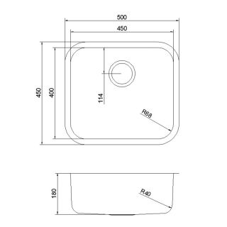 Мойка кухонная Reflexion Orta 49-SS RX2449SS полированная сталь