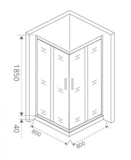 Душевой уголок Good Door NEO CR- 80-C-CH
