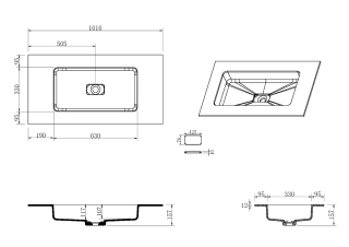 Раковина-моноблок Armadi Art Quatro 793-100-D 100 см бежевый