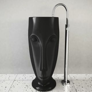 Раковина напольная Kerasan Artwork Moloco 474031 45см чёрный матовый